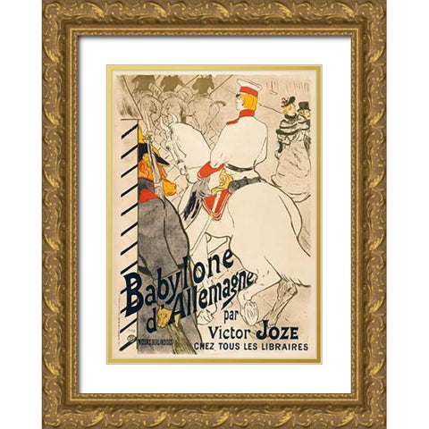 Babylone dAllemagne Gold Ornate Wood Framed Art Print with Double Matting by De Toulouse-Lautrec, Henri