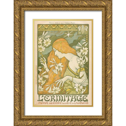 LErmitage Gold Ornate Wood Framed Art Print with Double Matting by Berthon, Paul