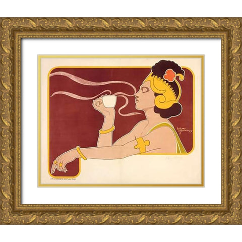 Rajah Gold Ornate Wood Framed Art Print with Double Matting by Meunier, Henri Georges Jean Isidore
