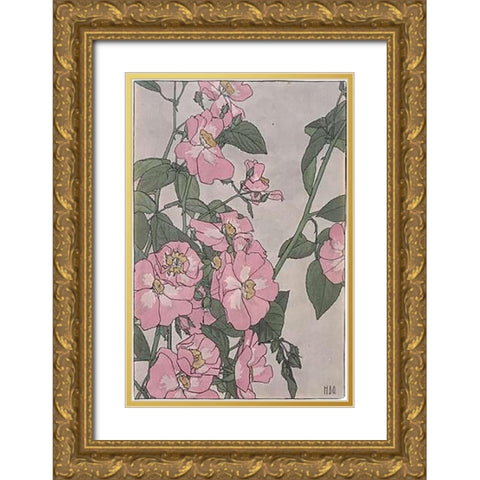 Prairie Rose Gold Ornate Wood Framed Art Print with Double Matting by Overbeck, Hannah Borger