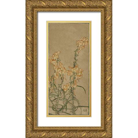 Butter and Eggs Gold Ornate Wood Framed Art Print with Double Matting by Overbeck, Hannah Borger