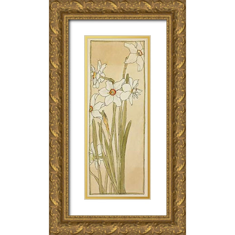 Poets Narcissus Gold Ornate Wood Framed Art Print with Double Matting by Overbeck, Hannah Borger