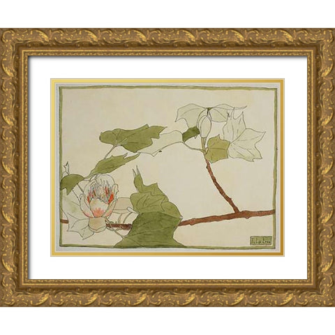 Tulip Tree Gold Ornate Wood Framed Art Print with Double Matting by Overbeck, Hannah Borger