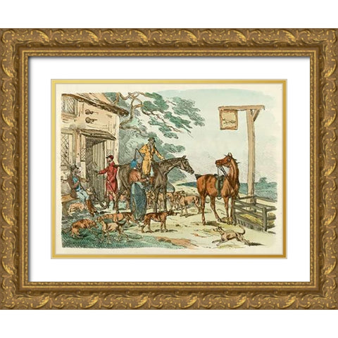 Hunters Before Hunting, 1817 Gold Ornate Wood Framed Art Print with Double Matting by Alken, Henry Thomas