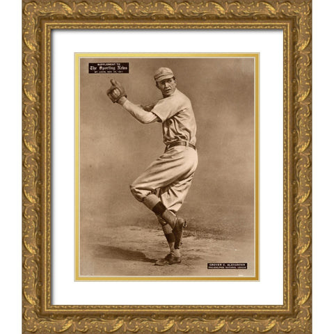Grover C. Alexander, Philadelphia National League, 1880 Gold Ornate Wood Framed Art Print with Double Matting by Leopold Morse Goulston Baseball Collection,
