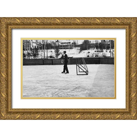 Winter Sports. Hanover, New Hampshire, 1936 Gold Ornate Wood Framed Art Print with Double Matting by Rothstein, Arthur