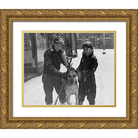 Winter Sports - Hanover, New Hampshire, 1936 Gold Ornate Wood Framed Art Print with Double Matting by Rothstein, Arthur