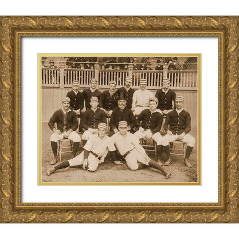 Philadelphia Baseball Club, 1887 Gold Ornate Wood Framed Art Print with Double Matting by A.G. Spalding Baseball Collection