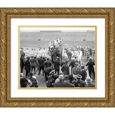 Republican and Democratic Baseball Game, May 1, 1926 Gold Ornate Wood Framed Art Print with Double Matting by NPCC,