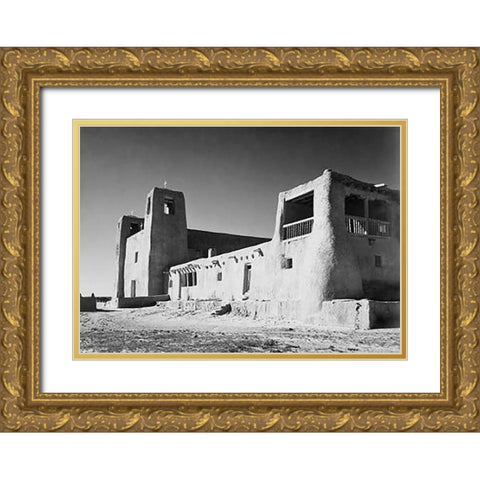 Church, Acoma Pueblo, New Mexico - National Parks and Monuments, ca. 1933-1942 Gold Ornate Wood Framed Art Print with Double Matting by Adams, Ansel