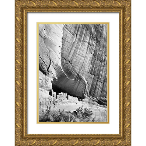 White House Ruin in Canyon de Chelly National Monument, Arizona, 1941 Gold Ornate Wood Framed Art Print with Double Matting by Adams, Ansel