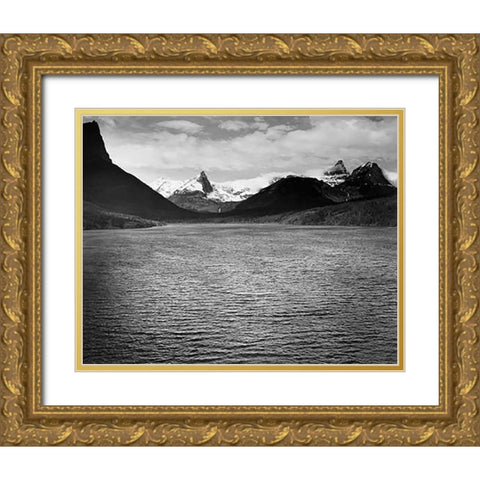 St. Marys Lake, Glacier National Park, Montana - National Parks and Monuments, 1941 Gold Ornate Wood Framed Art Print with Double Matting by Adams, Ansel