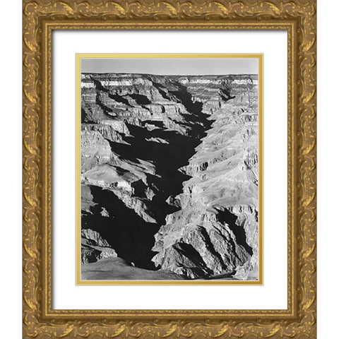 Grand Canyon from South Rim - National Parks and Monuments, 1940 Gold Ornate Wood Framed Art Print with Double Matting by Adams, Ansel