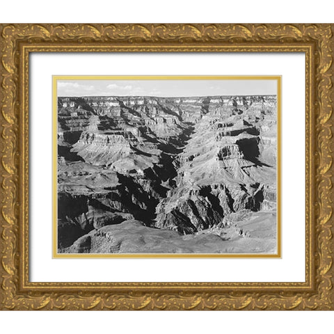 Grand Canyon from South Rim - National Parks and Monuments, 1940 Gold Ornate Wood Framed Art Print with Double Matting by Adams, Ansel