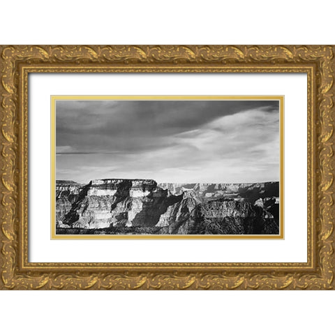 Grand Canyon from North Rim - National Parks and Monuments, 1940 Gold Ornate Wood Framed Art Print with Double Matting by Adams, Ansel