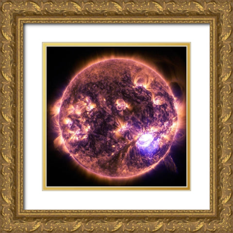 Solar Dynamics Observatory - December 19, 2014 Gold Ornate Wood Framed Art Print with Double Matting by NASA SDO,