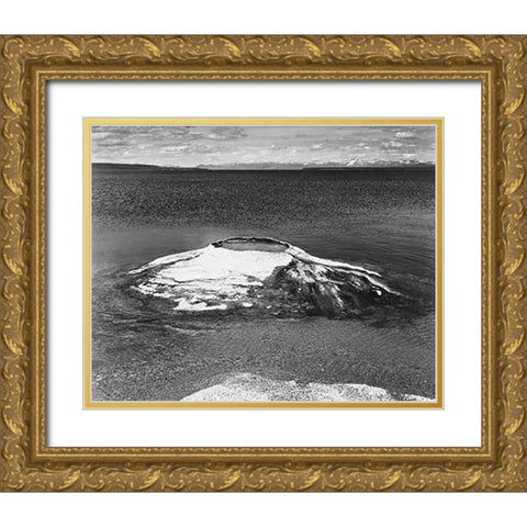 The Fishing Cone - Yellowstone Lake, Yellowstone National Park, Wyoming, ca. 1941-1942 Gold Ornate Wood Framed Art Print with Double Matting by Adams, Ansel