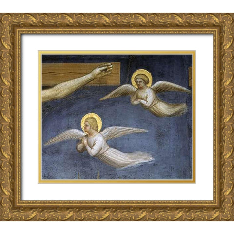 Crucifixion (Detail) Gold Ornate Wood Framed Art Print with Double Matting by De Menabuoi, Giusto