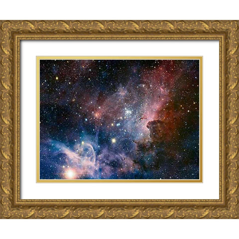 Carina Nebula Infrared from HAWK-I Gold Ornate Wood Framed Art Print with Double Matting by Preibisch, T.