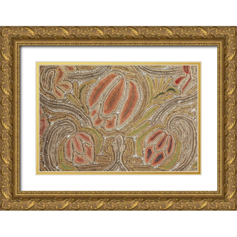 Needle Lace Flowers Gold Ornate Wood Framed Art Print with Double Matting by Needleworker, Unknown 17th Century European