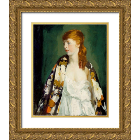 Edna Gold Ornate Wood Framed Art Print with Double Matting by Henri, Robert