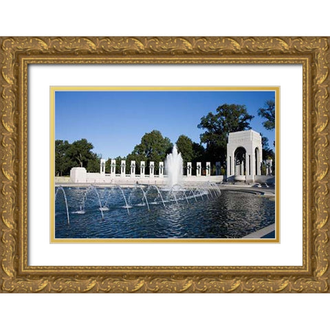 World War II Memorial, Washington, D.C. Gold Ornate Wood Framed Art Print with Double Matting by Highsmith, Carol