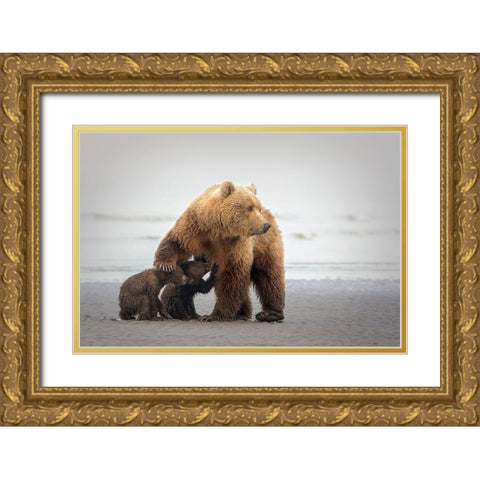 Family Time Gold Ornate Wood Framed Art Print with Double Matting by Doyle, Renee
