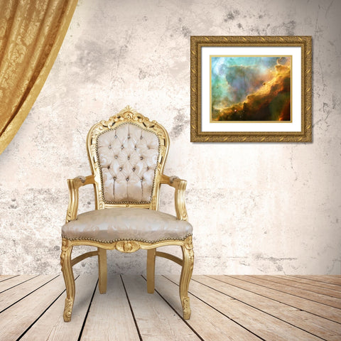 Omega Nebula (M17) Gold Ornate Wood Framed Art Print with Double Matting by NASA