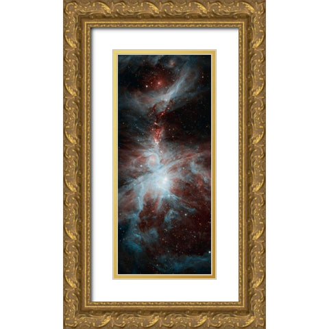 Orion Dreamy Stars Gold Ornate Wood Framed Art Print with Double Matting by Spitzer Space Telescope,