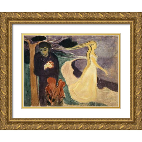 Separation, 1896 Gold Ornate Wood Framed Art Print with Double Matting by Munch, Edvard