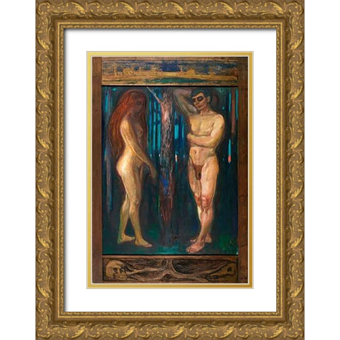 Metabolism, 1898-1899 Gold Ornate Wood Framed Art Print with Double Matting by Munch, Edvard
