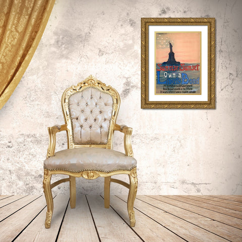 Sunrise or Sunset, Own a Liberty Bond, 1917 Gold Ornate Wood Framed Art Print with Double Matting by DeLand, Eugenie