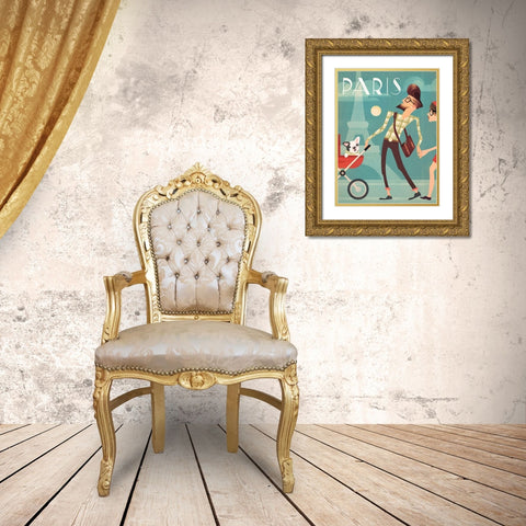 Paris Gold Ornate Wood Framed Art Print with Double Matting by Wickstrom, Martin