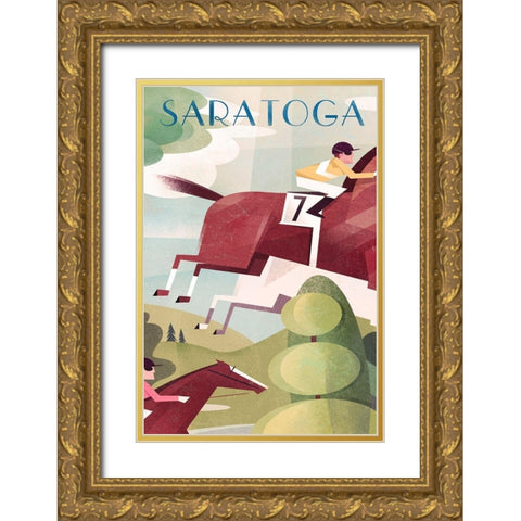 Saratoga Gold Ornate Wood Framed Art Print with Double Matting by Wickstrom, Martin