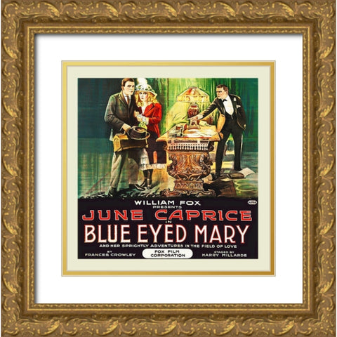 Blue Eyed Mary 3 Gold Ornate Wood Framed Art Print with Double Matting by Hollywood Photo Archive