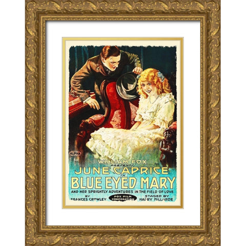 Blue Eyed Mary Gold Ornate Wood Framed Art Print with Double Matting by Hollywood Photo Archive