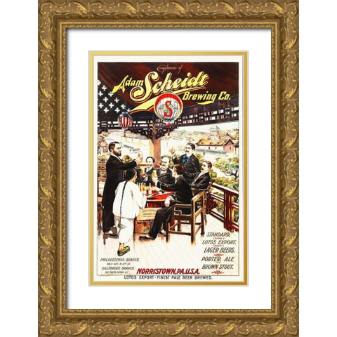 Brewing, 1900 Gold Ornate Wood Framed Art Print with Double Matting by Hollywood Photo Archive
