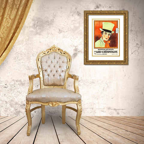 Buster Keaton Gold Ornate Wood Framed Art Print with Double Matting by Hollywood Photo Archive