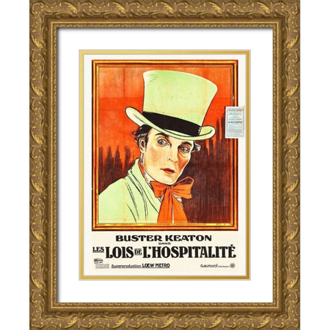 Buster Keaton Gold Ornate Wood Framed Art Print with Double Matting by Hollywood Photo Archive