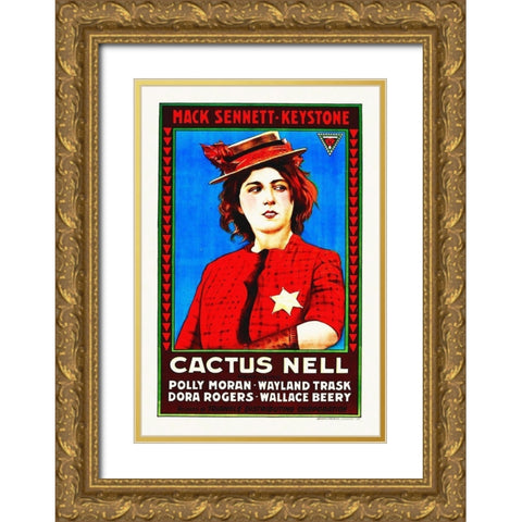 Cactus Nell, 1917 Gold Ornate Wood Framed Art Print with Double Matting by Hollywood Photo Archive