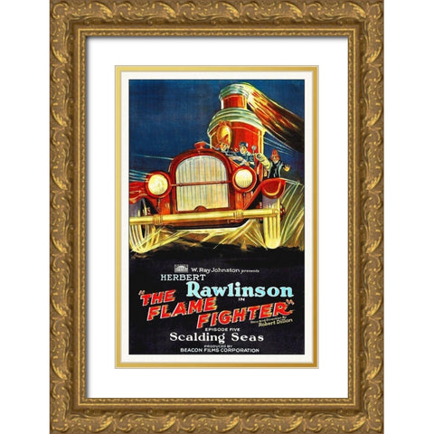 Flame Fighter, Scalding Seas, Herbert Rawlinson 12 Gold Ornate Wood Framed Art Print with Double Matting by Hollywood Photo Archive