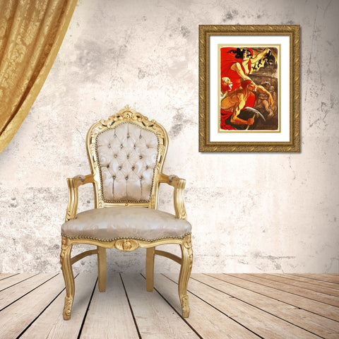 French, 1900 Gold Ornate Wood Framed Art Print with Double Matting by Hollywood Photo Archive