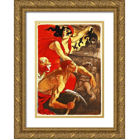 French, 1900 Gold Ornate Wood Framed Art Print with Double Matting by Hollywood Photo Archive