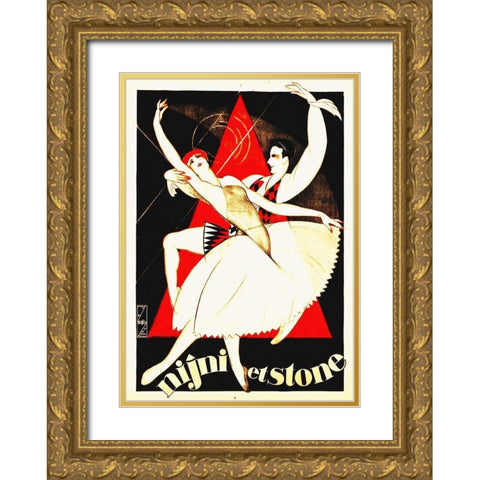 French Ballet Gold Ornate Wood Framed Art Print with Double Matting by Hollywood Photo Archive