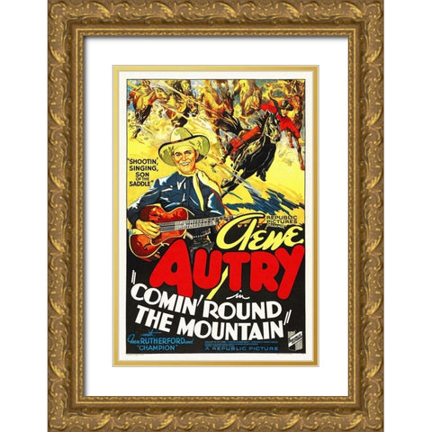 Gene Autry Gold Ornate Wood Framed Art Print with Double Matting by Hollywood Photo Archive