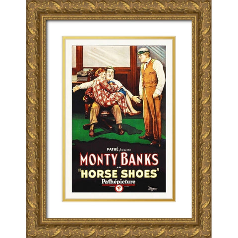 Horse Shoes Gold Ornate Wood Framed Art Print with Double Matting by Hollywood Photo Archive
