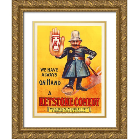 Kops, 1910 Gold Ornate Wood Framed Art Print with Double Matting by Hollywood Photo Archive