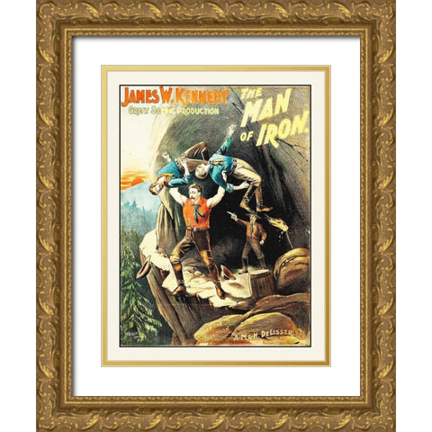 Man Of Iron 1893 Gold Ornate Wood Framed Art Print with Double Matting by Hollywood Photo Archive
