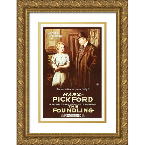 Mary Pickford, The Foundling, 1916 Gold Ornate Wood Framed Art Print with Double Matting by Hollywood Photo Archive