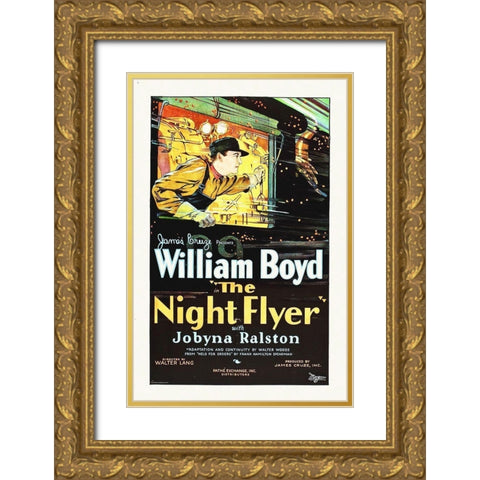 Night Flyer, 1928 Gold Ornate Wood Framed Art Print with Double Matting by Hollywood Photo Archive